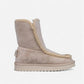 Beige suede winter boots