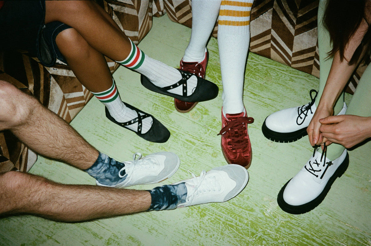 Group wearing different shoes