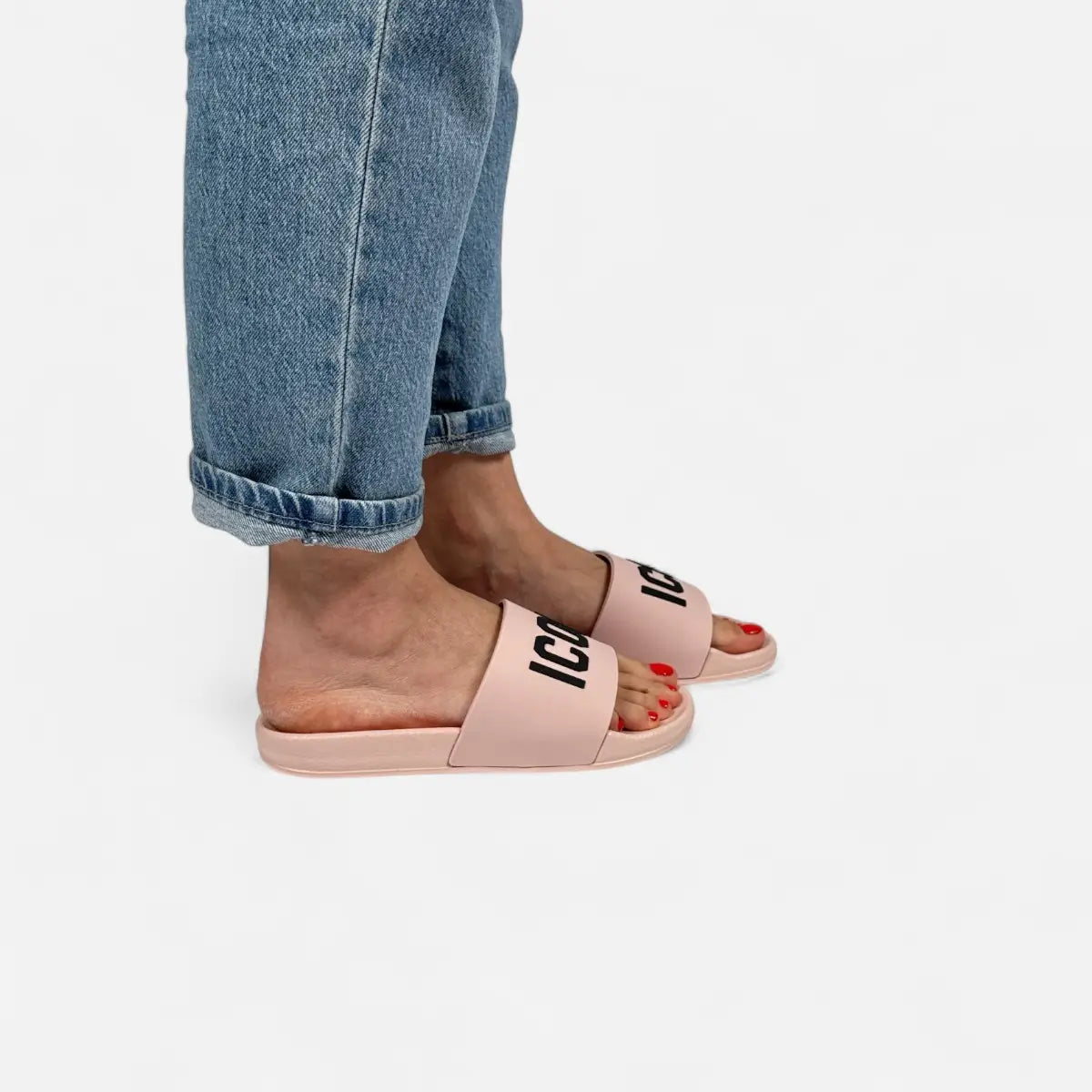 Sandals Big Logo Pink