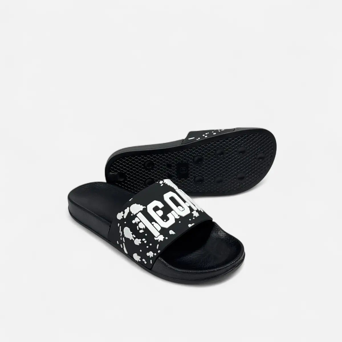 Sandals Big Logo Black & White