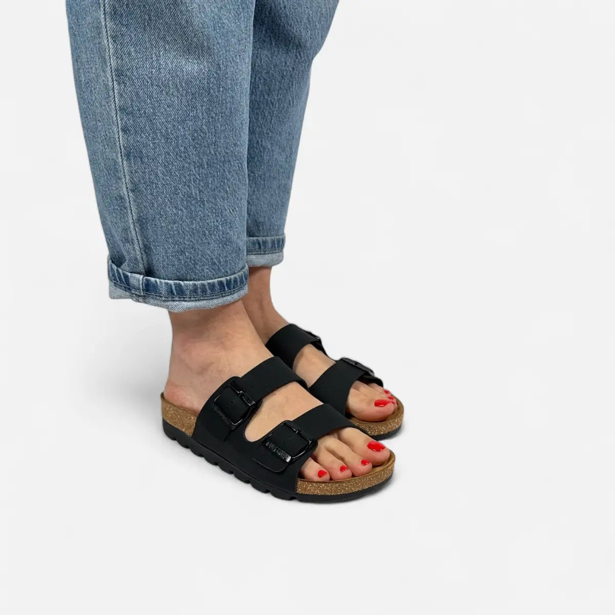 Sandals Nubuk Double Black